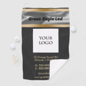 ブラックスエード金ゴールド&シルバー・ビジネス ゴルフタオル (インサイチュ)