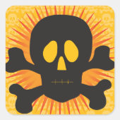 ブラックスカルとクロスボーン スクエアシール (正面)