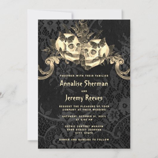 ブラックスカルハロウィン結婚ズ 招待状 (正面)