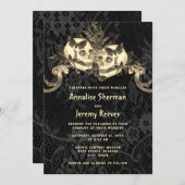 ブラックスカルハロウィン結婚ズ 招待状 (正面/裏面)