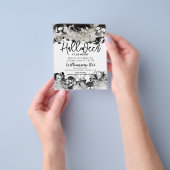 ブラックスカルハロウィーンフライヤーテンプレート チラシ (手)