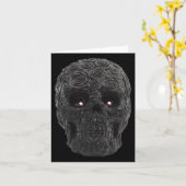 ブラックスカルバラゴシックフローラハロウィーンの衣装 カード (黄色い花)