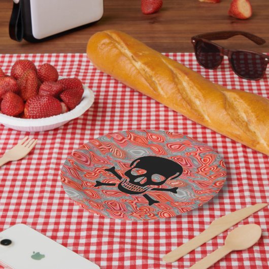 ブラックスカルラヴァ紙プレート ペーパープレート (ピクニック)