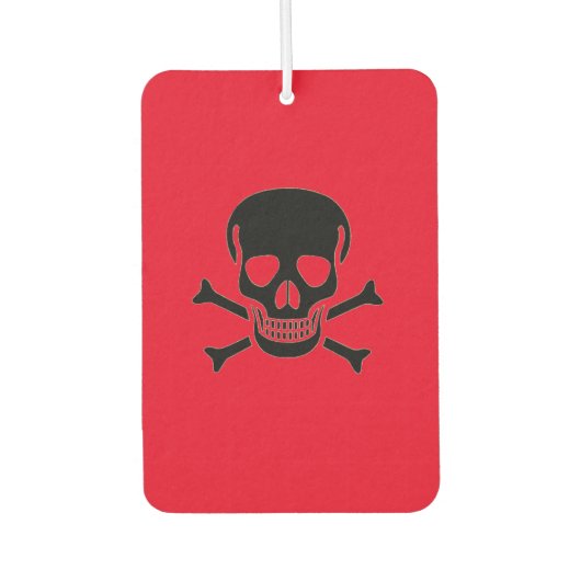 ブラックスカルレッドカー空気清浄機 カーエアーフレッシュナー (正面)