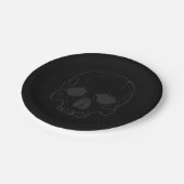 ブラックスカルロックスタークールブラックバースデーパーティー ペーパープレート (アングル)