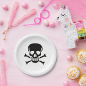 ブラックスカル紙プレート ペーパープレート (パーティー)