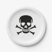 ブラックスカル紙プレート ペーパープレート (正面)