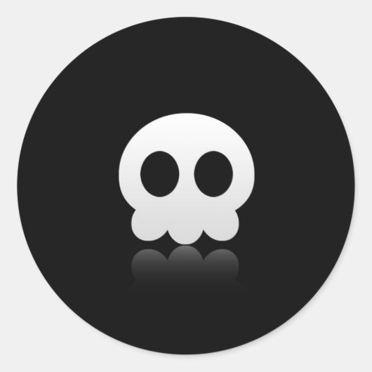 ブラックスカル顔ラウンドステッカー ラウンドシール (正面)
