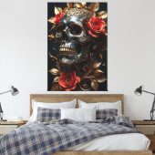 ブラックスカル キャンバスプリント (インサイチュ (寝室))