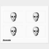 ブラックスカル。 長方形シール (シート)