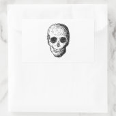 ブラックスカル。 長方形シール (バッグ)