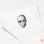 ブラックスカル。 長方形シール (封筒)