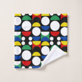 ブラックスカンジナビアンバウハウス ミッドセンチュリー パターン バスタオルセット (ウォッシュタオル)