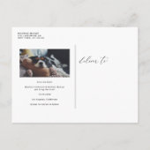 ブラックスクお洒落リプト婚約した日付の保存 案内ポストカード (裏面)