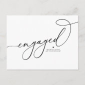 ブラックスクお洒落リプト婚約した日付の保存 案内ポストカード (正面)