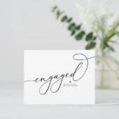 ブラックスクお洒落リプト婚約した日付の保存 案内ポストカード (スタンド正面)