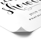 ブラックスクはっきりしたリプトブライダルシャワーウェルカムサイン ポスター (角)