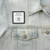 ブラックスクウェアのバッジ名タグロゴ磁気またはピン 名札 (インサイチュ)