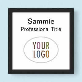 ブラックスクウェアのバッジ名タグロゴ磁気またはピン 名札