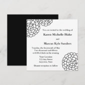 ブラックスクエアの結婚式招待状またはお知らせ 招待状 (正面/裏面)