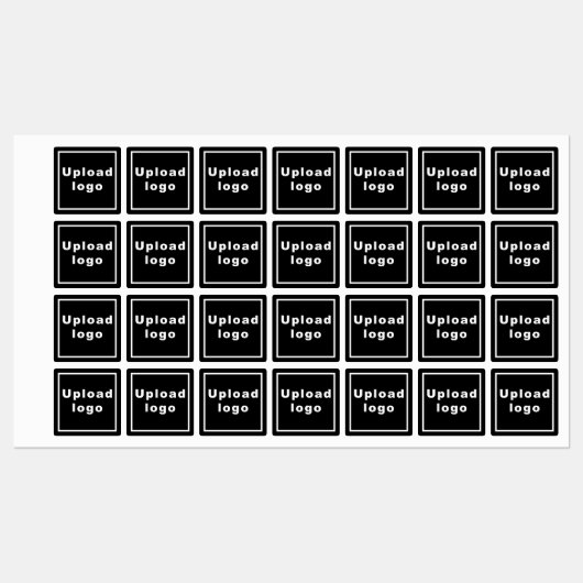 ブラックスクエアアイロンのラベルにビジネスロゴ ラベル (シート)