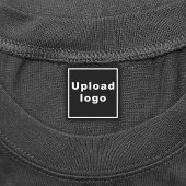 ブラックスクエアアイロンのラベルにビジネスロゴ ラベル