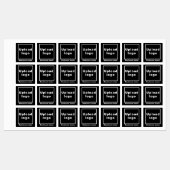 ブラックスクエアアイロンの会社名とロゴ ラベル (シート)