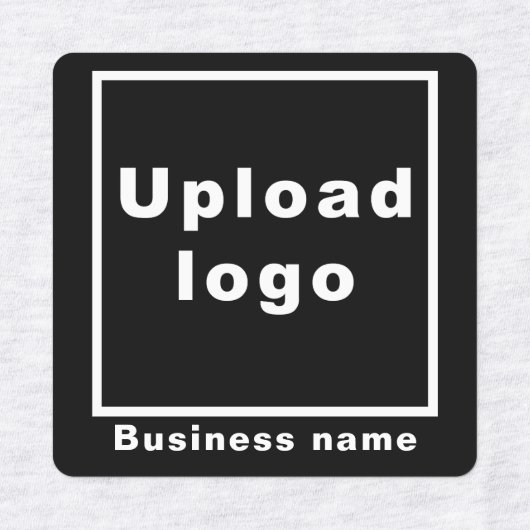 ブラックスクエアアイロンの会社名とロゴ ラベル (デザイン1)