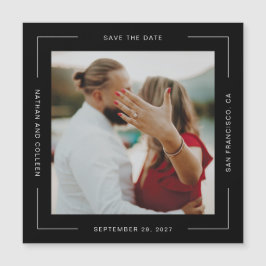 ブラックスクエアオールアラウンドテキストフレーム セーブ・ザ・デート