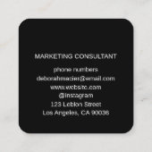 ブラックスクエアビジネスカード(会社のロゴ付き) スクエア名刺 (裏面)