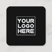 ブラックスクエアビジネスカード(会社のロゴ付き) スクエア名刺 (正面)