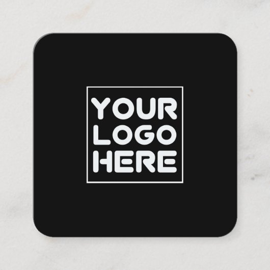 ブラックスクエアビジネスカード(会社のロゴ付き) スクエア名刺 (正面)
