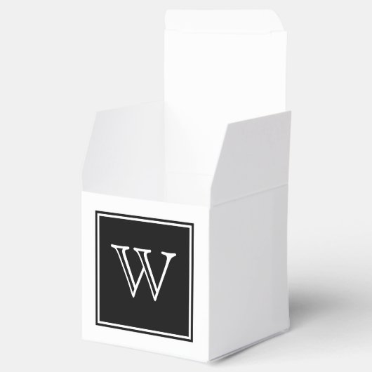 ブラックスクエアモノグラムの好意ボックス フェイバーボックス (オープン)