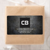 ブラックスクエアモノグラムグランジメタル建築 ラベル (インサイチュ)