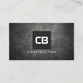 ブラックスクエアモノグラムグランジメタル建築 名刺 (正面)