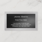 ブラックスクエアモノグラムシルバーメタル建築 名刺 (裏面)