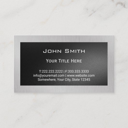 ブラックスクエアモノグラムシルバーメタル建築 名刺 (裏面)