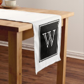 ブラックスクエアモノグラムテーブルランナー ショートテーブルランナー (インサイチュ)