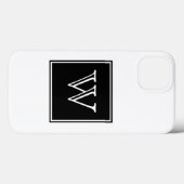 ブラックスクエアモノグラム Case-Mate iPhoneケース (裏面 (横))