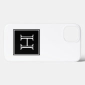 ブラックスクエアモノグラム Case-Mate iPhoneケース (裏面 (横))