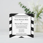 ブラックスクエア結婚式招待状またはアナウンス 招待状 (スタンド正面)
