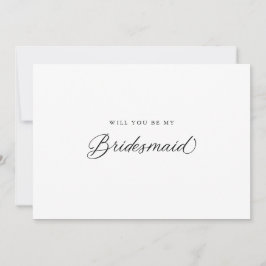 ブラックスクエレガントリッモダントBridesmaidの提案 招待状