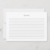 ブラックスクエレガントリプトパーソナライズされたレシピ 招待状 (裏面)