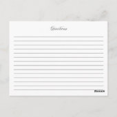 ブラックスクエレガントリプトブライダルシャワーレシピカード ポストカード (裏面)