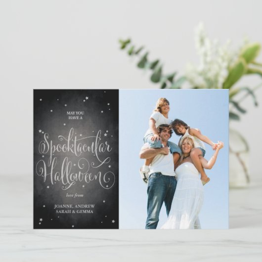 ブラックスクエレガントリプトヴィンテージハロウィーンフォトカード カード (スタンド正面)