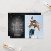 ブラックスクエレガントリプトヴィンテージハロウィーンフォトカード カード (正面/裏面インサイチュ)