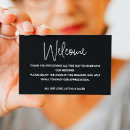 ブラックスクカジュアルリプト結婚のウェルカムギフトバスケット プレイスカード