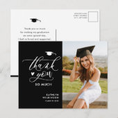 ブラックスクモダンリプトシンプル卒業ありがとう ポストカード (正面/裏面)