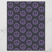 ブラックスクラップブック上の紫色のモザイク平和のサイン紙 (裏面)