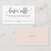 ブラックスクリかわいらしプト赤ちゃんシャワーおむつラッフルカード 名刺 (正面/裏面)